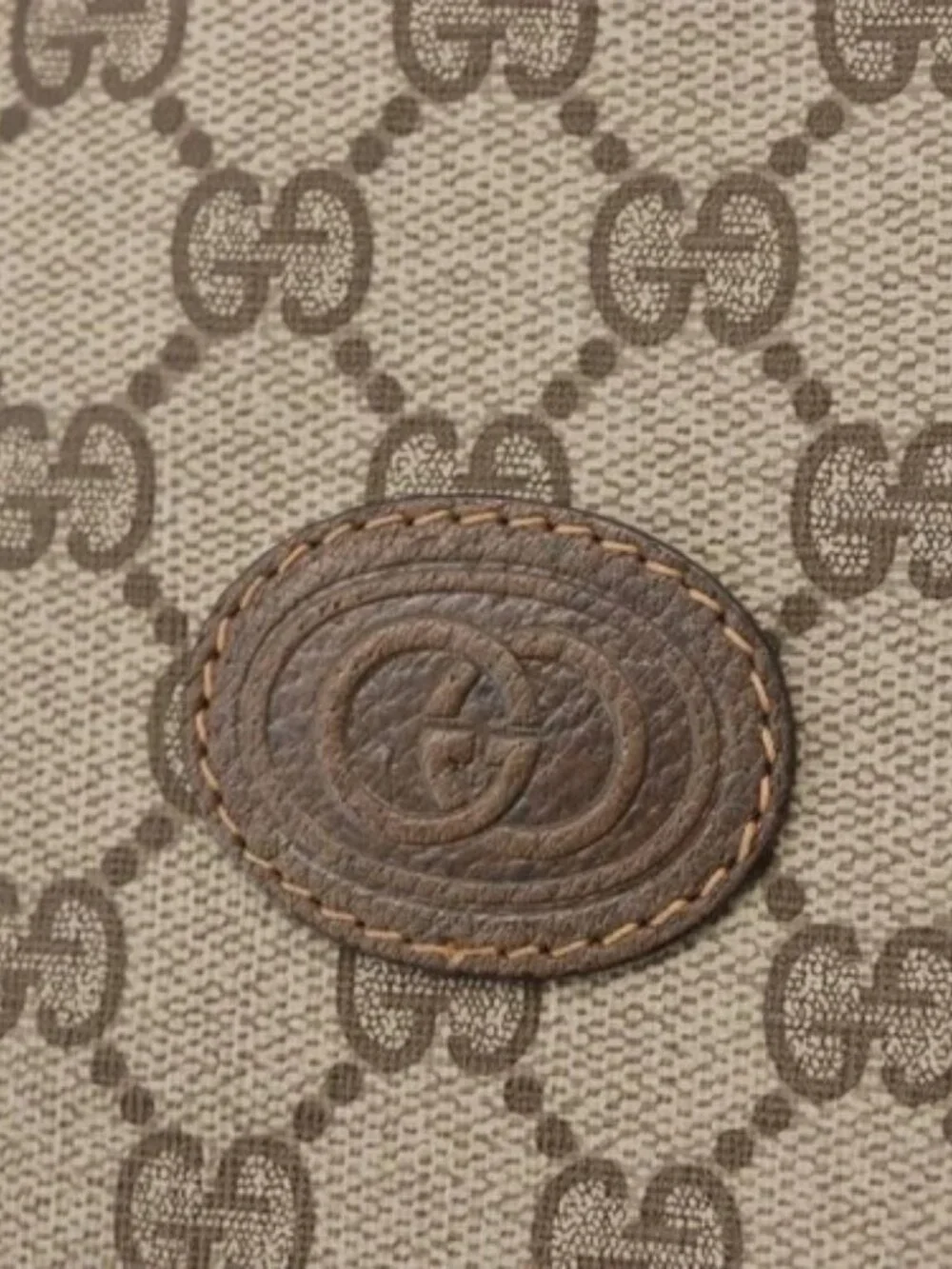 GUCCI GG Supreme Tote Bag PVC Beige 41 02 109 Auth bs35186